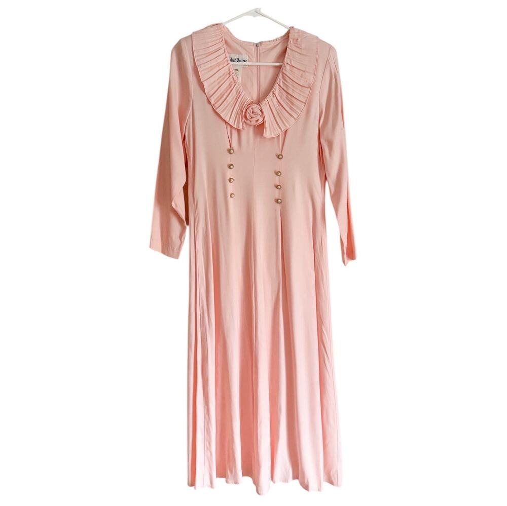 Vintage 30s 40s Midi Dress Light Pink Cottage Romantic Coquette Old Money Retro